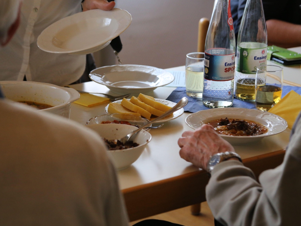 Mittagessen mit Borscht, Mamlik und Pfeffersoß