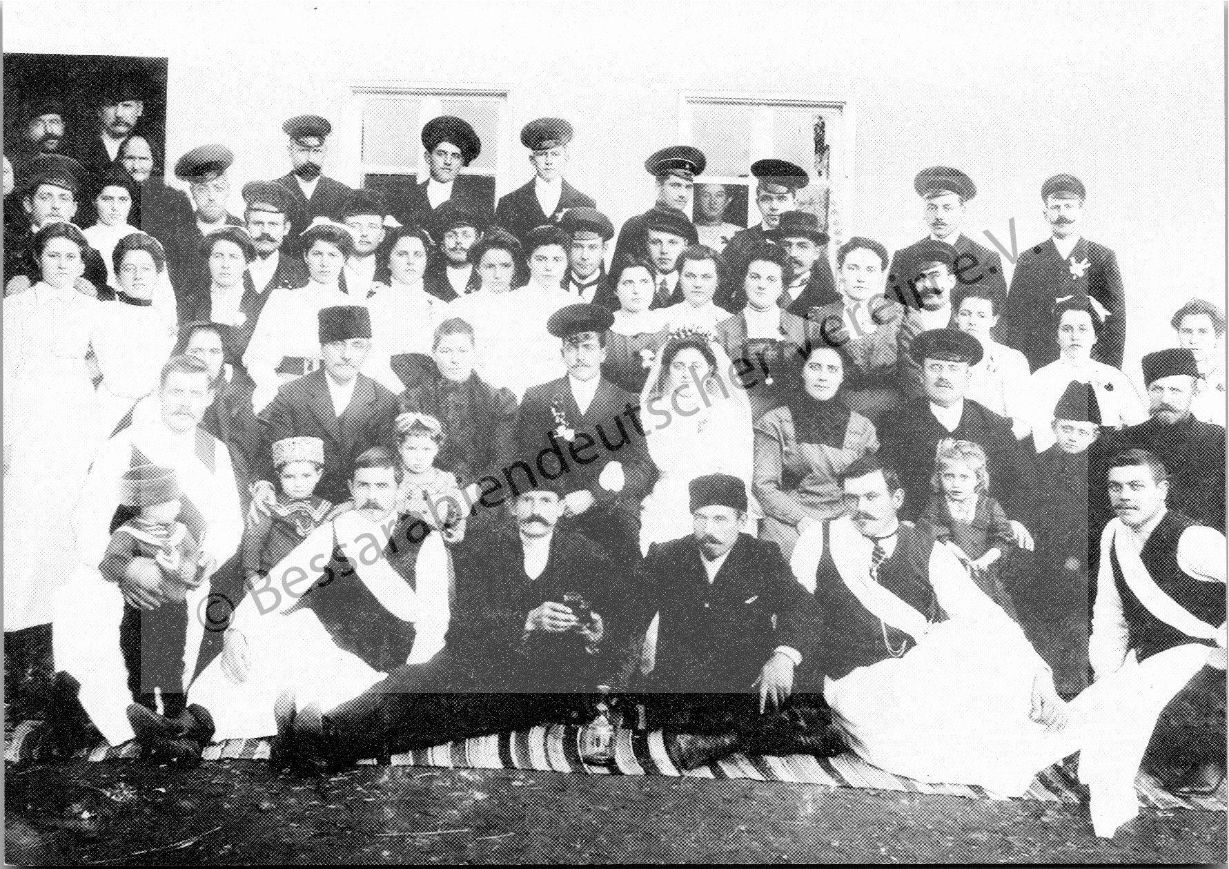 Postkarte - Bauernhochzeit in Sarata 1912