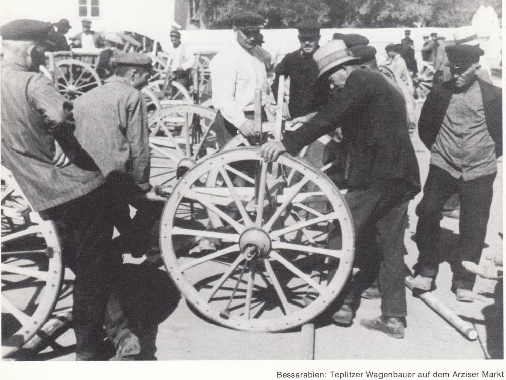  Teplitzer Wagenbauer auf dem Arziser Markt; Archivbild IN 198203