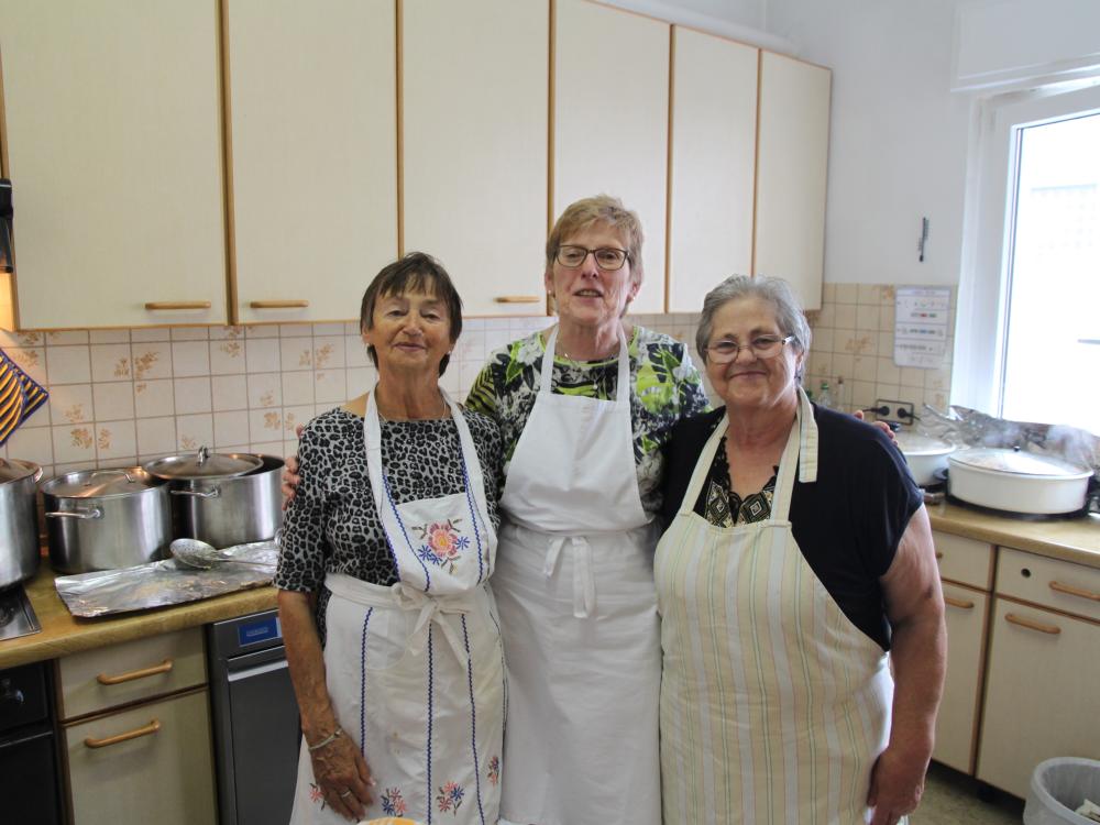 Das Küchenteam: Helga Müller, Lore Netzsch, Christina Till