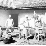 Postkarte - Borodino, Frauen beim Flachsbrechen