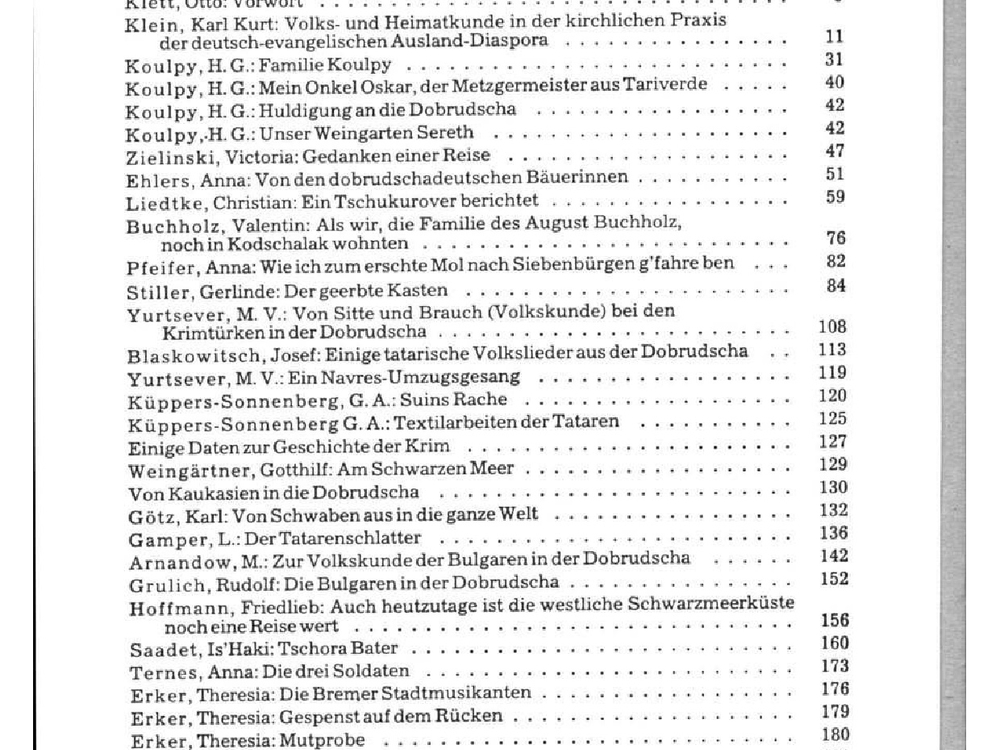 Inhaltsverzeichnis