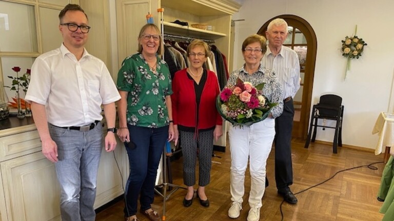 Das Gnadentaler Vorstandsteam: Michael Skobowski, Ingrid Tögel, Heidelore Gaisser, Christa  Enchelmaier und Edwin Deiss (v.l.n.r.). Wegen Krankheit fehlen leider Walter Frick und  Werner Hofer.