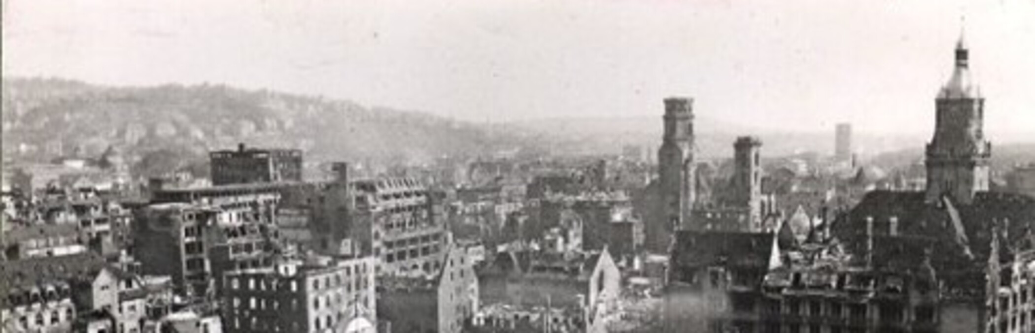 Zerstörte Häuser in Stuttgart